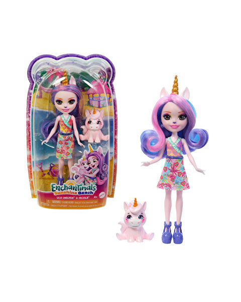 Enchantimals Popüler Karakter Bebekler Ulia Unicorn ve Pacifica HRX84