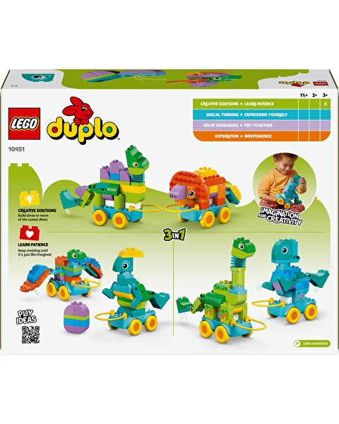 LEGO Duplo 3’ü 1 Arada Tekerlekli Dinozorlar 10451