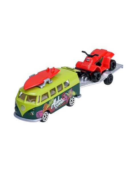 Majorette Volkswagen Römorklu Oyuncak Araba Volkswagen T1 Yeşil