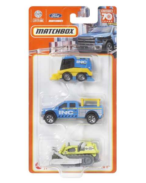 Matchbox Üçlü Araba Seti Mbx Road Crew II HCL04
