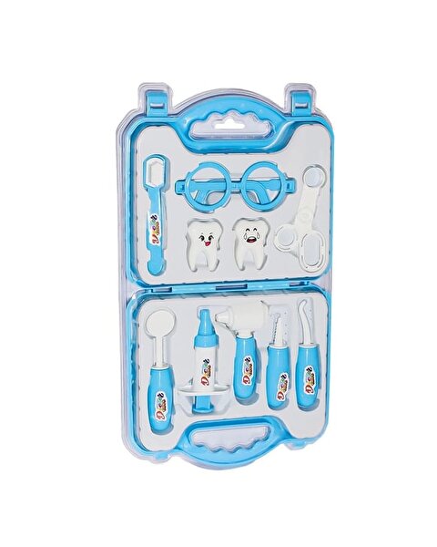 Çantalı Oyuncak Doktor Seti Mavi Dişçi Seti