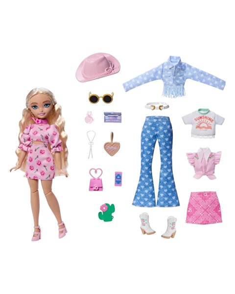 Barbie Dream Besties Festival Kombinleri Barbie Malibu Bebek ve Aksesuarları Seti JGH87