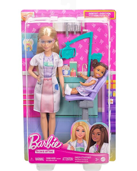 Barbie Bakım Temalı Kariyer Oyun Setleri Diş Hekimi Bebek JCR74