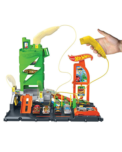 Hot Wheels Elektrikli Araç Şarj İstasyonu Oyun Seti HTN79