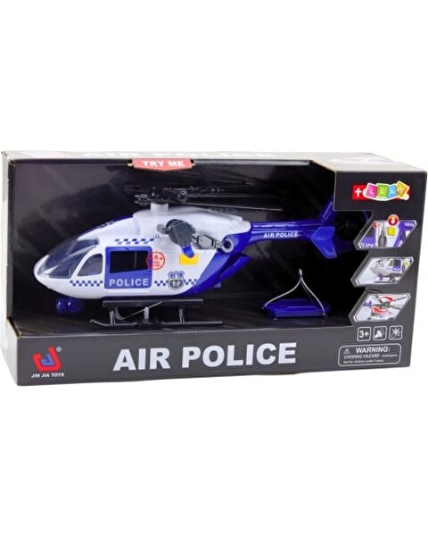 Pervaneli Işıklı ve Sesli Sürtmeli Polis Helikopteri 30 Cm