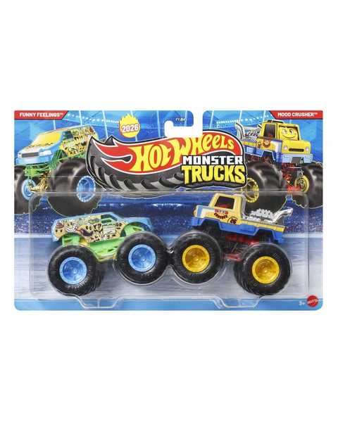 Hot Wheels Monster Trucks Güçlü İkili 1:64 Arabalar Funny Feeling & Mood Crusher JHY81
