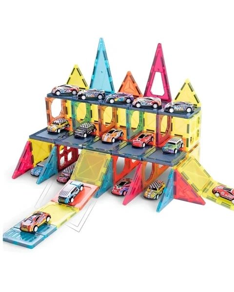 Magnetic Tiles Otopark Manyetik Yapı Blokları 112 Parça