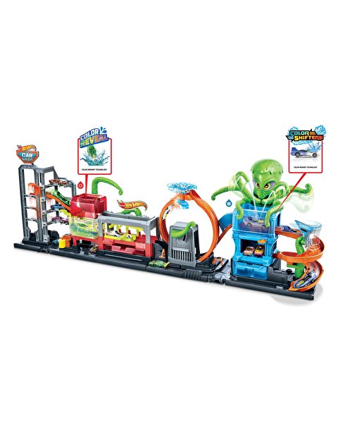 Hot Wheels Dev Ahtapot ile Araba Yıkama Oyun Seti GTT96