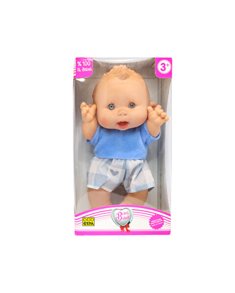 Bebiş Et Bebek Tekli Kutu Mavi Tişörtlü  Gri Pantalonlu