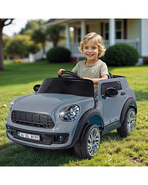 Dolu Oyuncak Ride On Kumandalı 12 Volt Akülü Araba Gri
