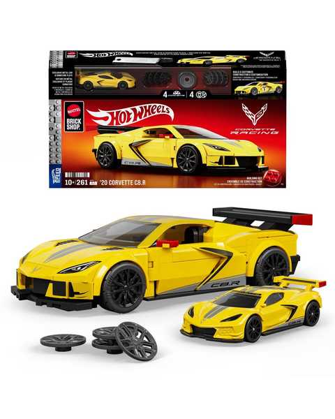 Mattel Brick Shop Hot Wheels ’20 Corvette C8.R Yapım Seti 261 Parça