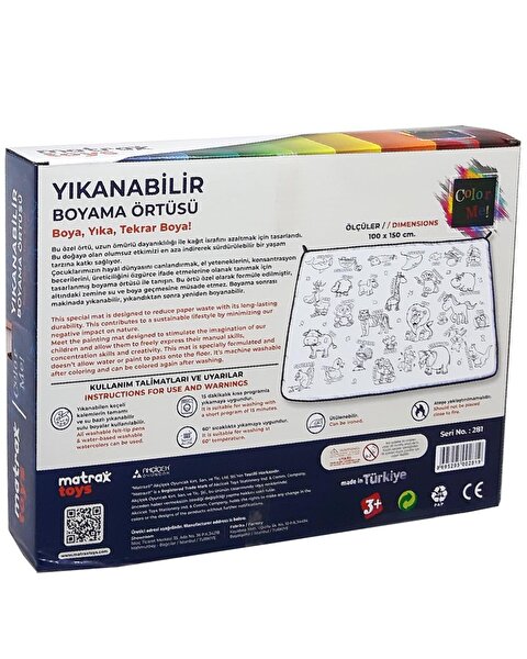 Matrax Oyuncak Boyama Halısı ve 12'li Boya Kalemi Seti