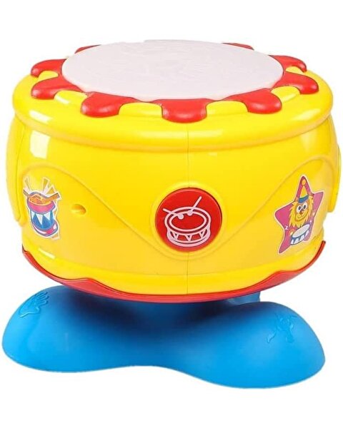 Pilli Işıklı Kaya Davul Sarı 16 Cm