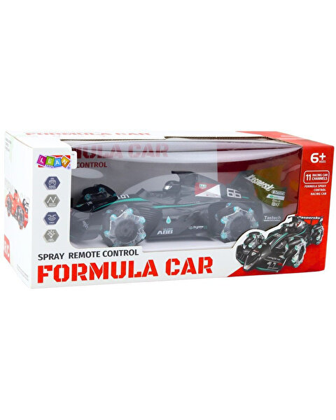 Formula 1 Spray Buhar Atan Uzaktan Kumandalı Siyah Araba