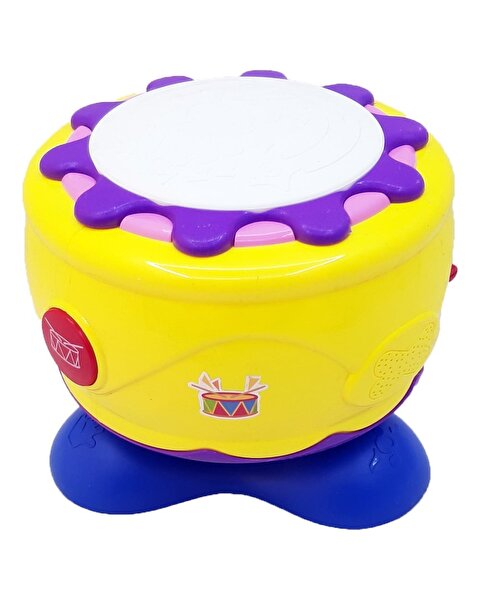 Pilli Işıklı Kaya Davul Sarı 16 Cm