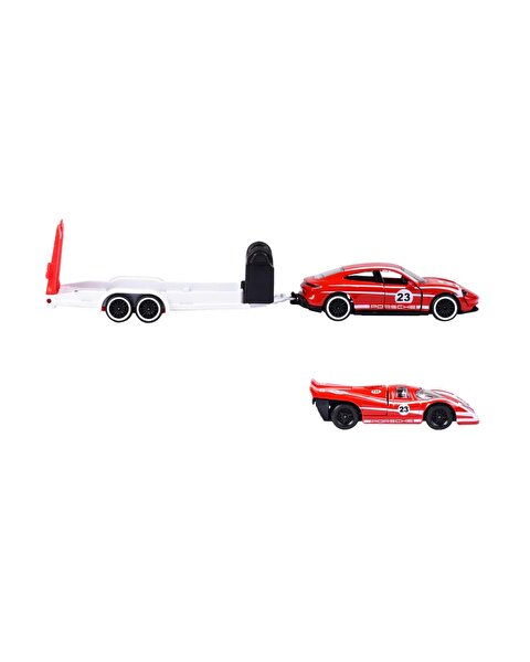 Majorette Porsche Deluxe Trailer 3’lü Set Porsche Taycan Turbo S + Porsche 917
