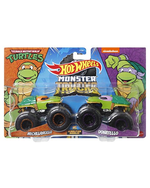 Hot Wheels Monster Trucks Güçlü İkili 1:64 Arabalar Michelangelo vs Donatello HNX31