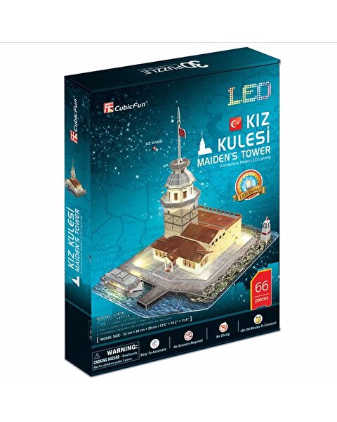 Cubic Fun Kız Kulesi Led Işıklı 3D Puzzle