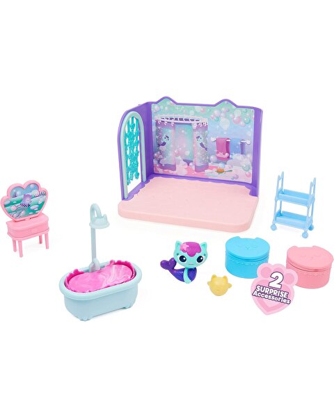 Gabby’s Dollhouse Deluxe Oda Oyun Seti Mercat Primp and Pamper Bathroom