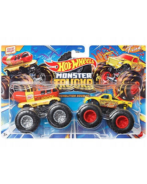 Hot Wheels Monster Trucks Güçlü İkili 1:64 Arabalar Oscar Mayer All Fried Up HWN64