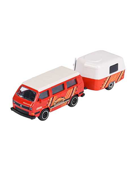 Majorette Volkswagen Römorklu Oyuncak Araba Volkswagen T3 Kırmızı