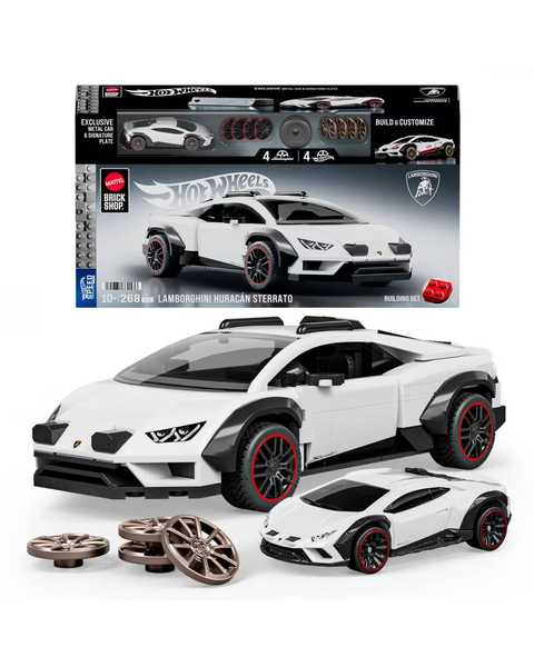 Mattel Brick Shop Hot Wheels Lamborghini Huracan Sterrato Yapım Oyuncak Seti JHG75