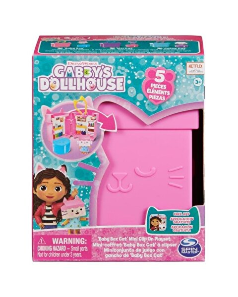 Gabby Dollhouse Klipsli Mini Oyun Seti Baby Box Cat