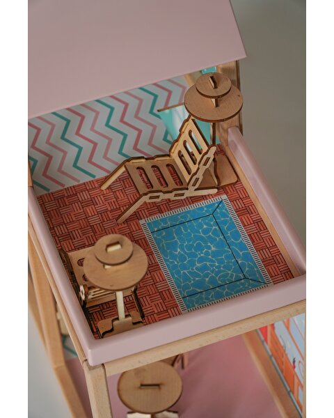 Ahşap Merdivenli Ev 1003 Mavi