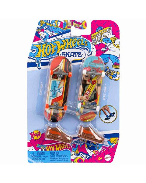 Hot Wheels Skate Retro Temalı İkili Parmak Kaykay ve Ayakkabı Paketleri HXL20