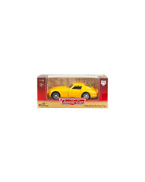 Die Cast 1:32 Klasik Spor Çek Bırak Araba Sarı