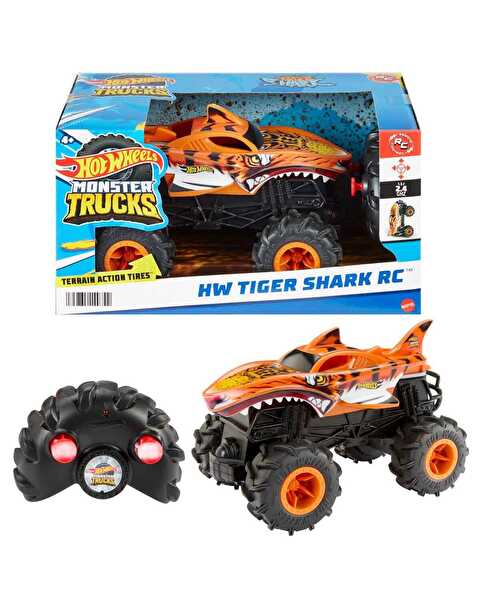 Hot Wheels Monster Trucks 1:24 Tiger Shark Uzaktan Kumandalı Araba HNV03