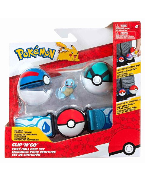 Pokemon Clip 'N' Go Pokeball Kemer S16 Kemer ve Figür Seti̇ Mavi