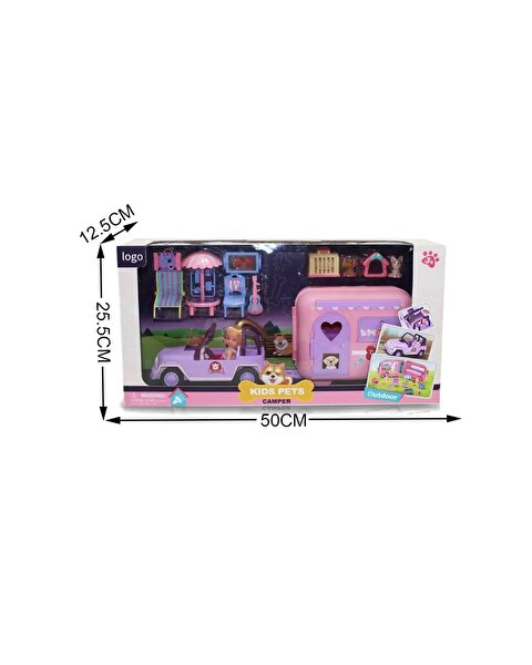 Camper Karavan Macerası Bebekli ve Evcil Hayvanlı Oyun Seti