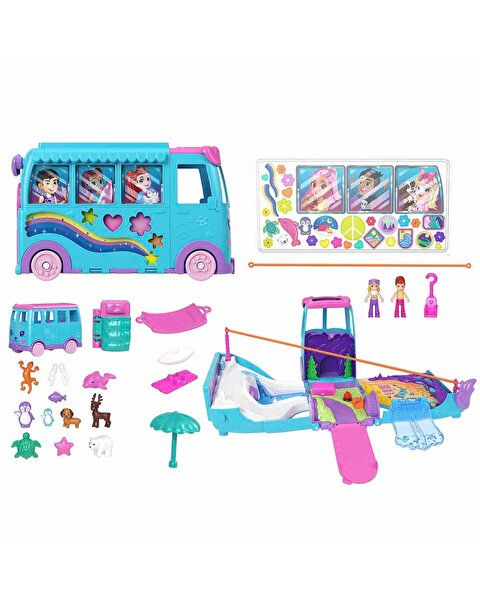 Polly Pocket Hayvancıkların Karavan Macerası Oyun Seti JCC22