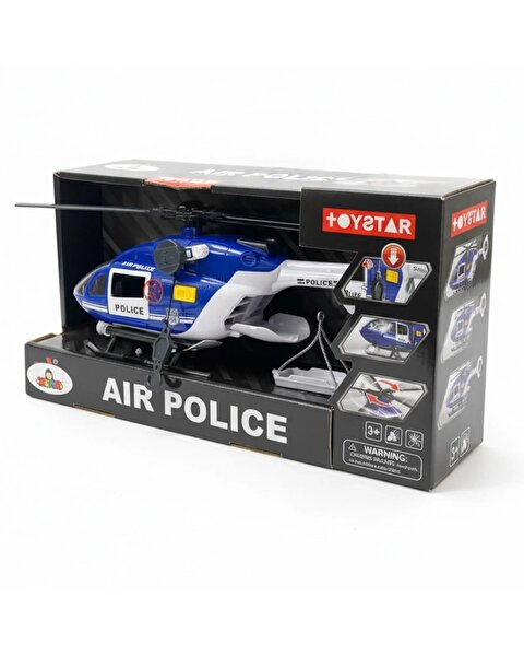Pervaneli Işıklı ve Sesli Sürtmeli Polis Helikopteri 30 Cm