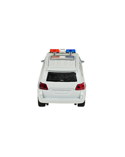 Sesli Işıklı Metal Çek Bırak Polis Arabası Beyaz Jeep
