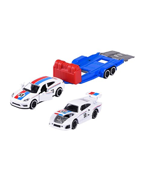 Majorette Porsche Deluxe Trailer 3’lü Set Porsche Panamera + Porsche 935 K3