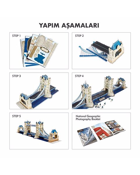 Cubic Fun Puzzle National Geographic Tower Köprüsü 3D Puzzle