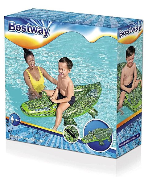 Bestway Yüzen Timsah Tutunmalı Şişme Yatak 152 x 71 Cm