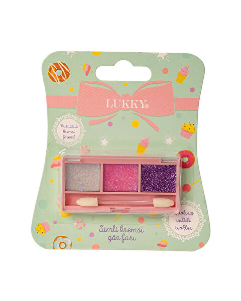 Lukky 3 Renkli̇ Parıltılı Simli Göz Farı Paleti̇ ve Fırçası
