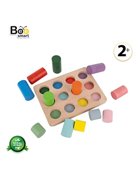 Bee Smart Montessori Ahşap Renkli Silindirler