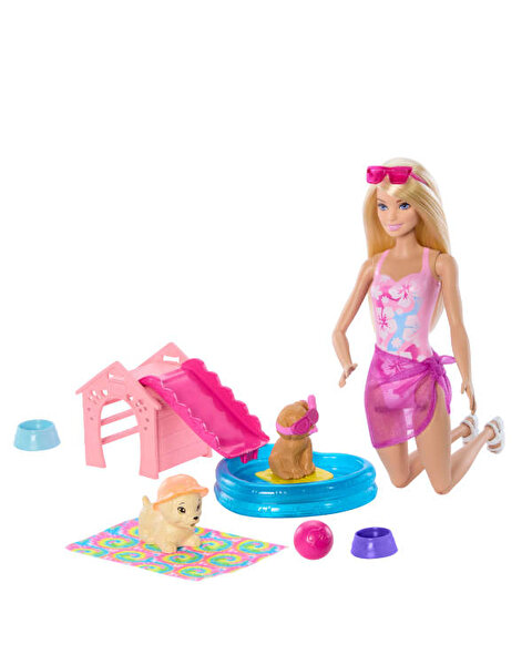 Barbie Köpekçikle Havuz Partisi Oyun Seti JBF35