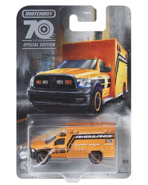 Matchbox 70. Yıla Özel Tekli Arabalar 2019 Ram Ambulance HMV17