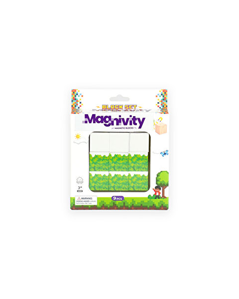 Magnivity Manyetik Bloklar Çim Desenli Blok 9 Parça