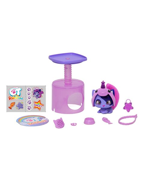 QT Kittie Gökkuşağı Serisi Sürpriz Aksesuarlı Yavru Kedi Rocky