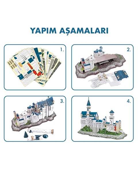 Nessiworld National Geographic 3D Puzzle Neuschwanstein Kalesi Almanya