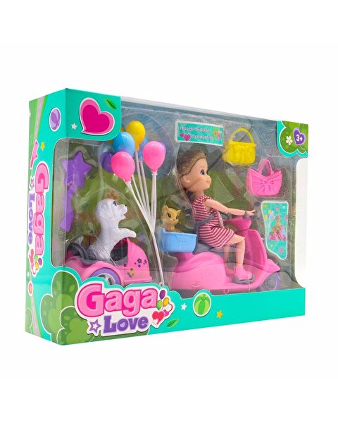 Gaga Love ve Köpeği Motosiklet Gezisi Pembe