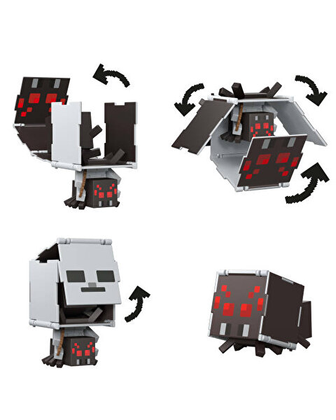 Minecraft Flipping 2'si 1 Arada Figür Spider Jockey + Spider JCN24