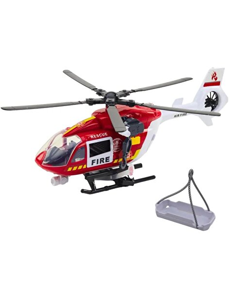 Pervaneli Işıklı ve Sesli Sürtmeli İtfaiye Helikopteri 30 Cm