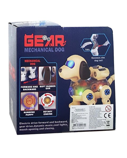 Işıklı Müzikli ve Hareketli Beyaz Robot Köpek